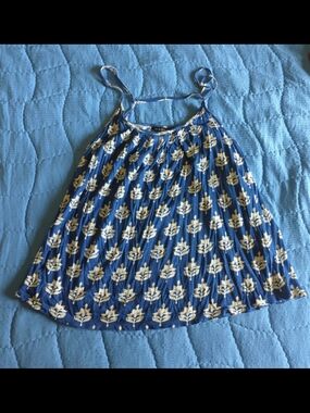 Lucky Brand Blue Floral Spaghetti-Strap Top